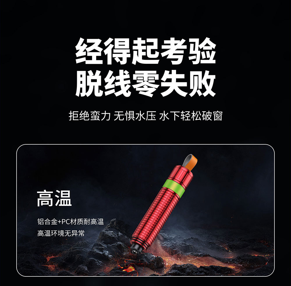 Safety hammer for vehicles, multifunctional escape window breaker, one-second emergency window breaker for cars, seatbelt cutter, new model
