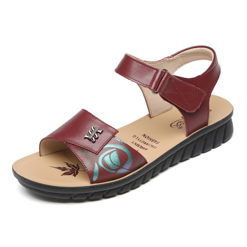 C4692 1050K GIÀY DÉP SANDAL NỮ RUITDT BIG SIZE NGOẠI CỠ ĐẾ MỀM MÙA HÈ TRUNG NIÊN HỌA TIẾT HOA GIÀY DÉP NỮ DA BÒ G03 SẢN PHẨM MỚI