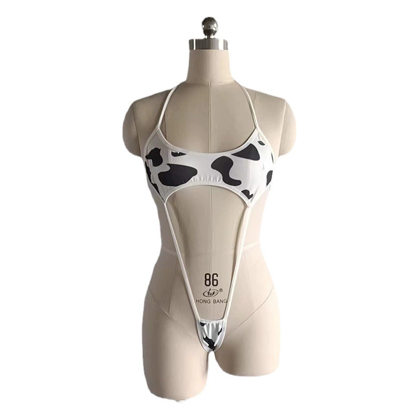 Эротическое белье Yiyi Два раза в два раза одеваются милые волновой точки корова сексуальный купальник на шнуровке бикини сплит