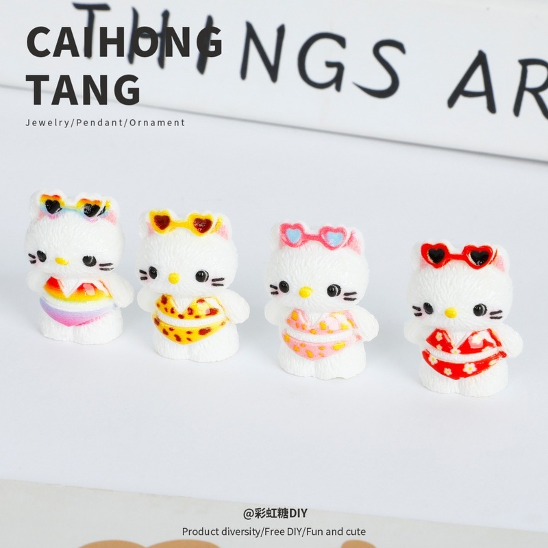 树脂卡通三丽鸥凯蒂猫比基尼公仔 热销DIY饰品配件创意桌面摆件|undefined