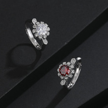 新款时尚花苞皇冠戒指女精工高品质满钻爆闪高级设计感女指环批发