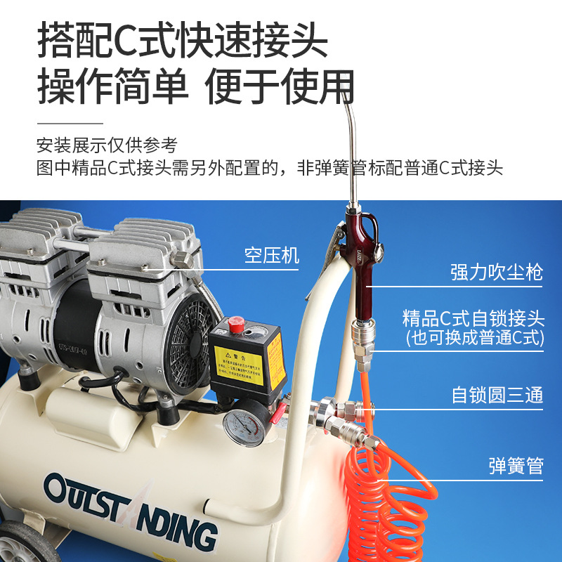 PU彈簧管9米15米木工噴漆氣泵高壓軟管帶接頭壓縮空壓機氣動氣管