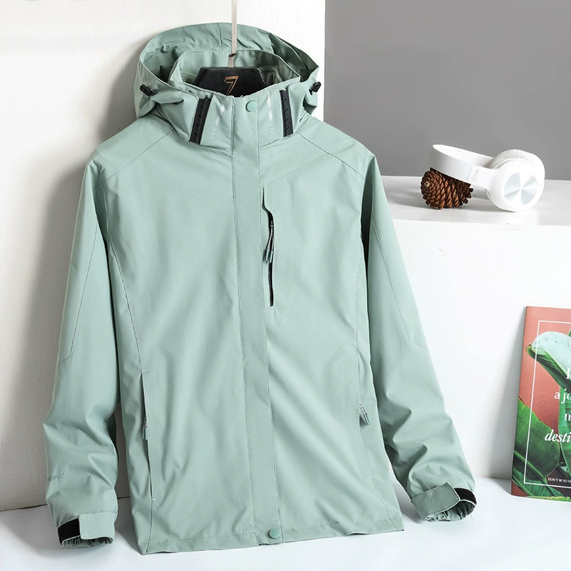 Removable velvet set, demi-season climbing jacket, three-in-one, increased thickness