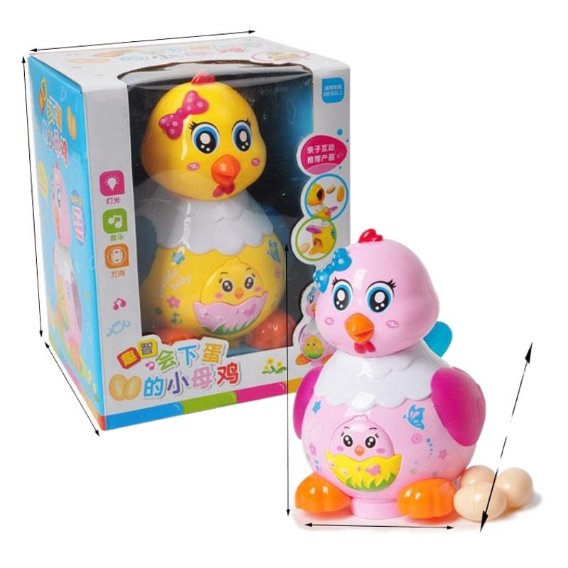 Gallina de Juguete Eléctrica Ponedora de Huevos para Niños, Plástico, Eléctrico