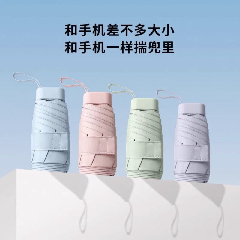 Card-Sized Sun Umbrella for Women, Sun Protection, Dual-Use for Sun and Rain, Uv Protection, Foldable, Lightweight, Portable, Mini, Compact, Pocket-Sized