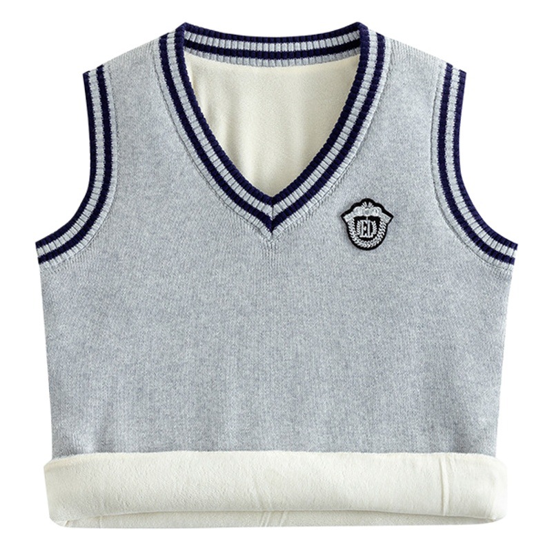 2023 otoño e invierno nuevo estilo de la Universidad estilo de los niños de estilo de la Universidad de los niños Chaleco de punto cuello en V Chaleco de los niños de la escuela primaria estudiante suéter