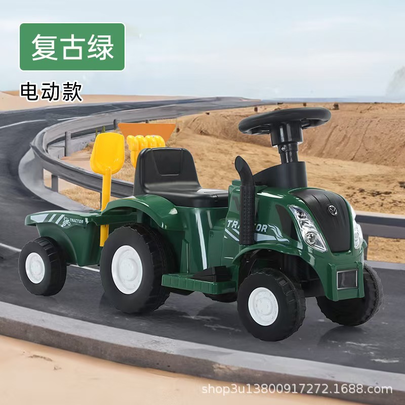 Tractor para niños, patineta para niños, niños, niñas y niños con un coche de juguete de cuatro ruedas, patineta eléctrica