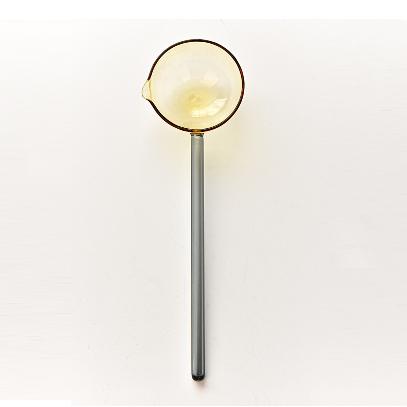 Creativo de leche postre cuchara de vidrio color transparente resistente a altas temperaturas cuchara de sopa cuchara de mezcla de café cuchara redonda cuchara