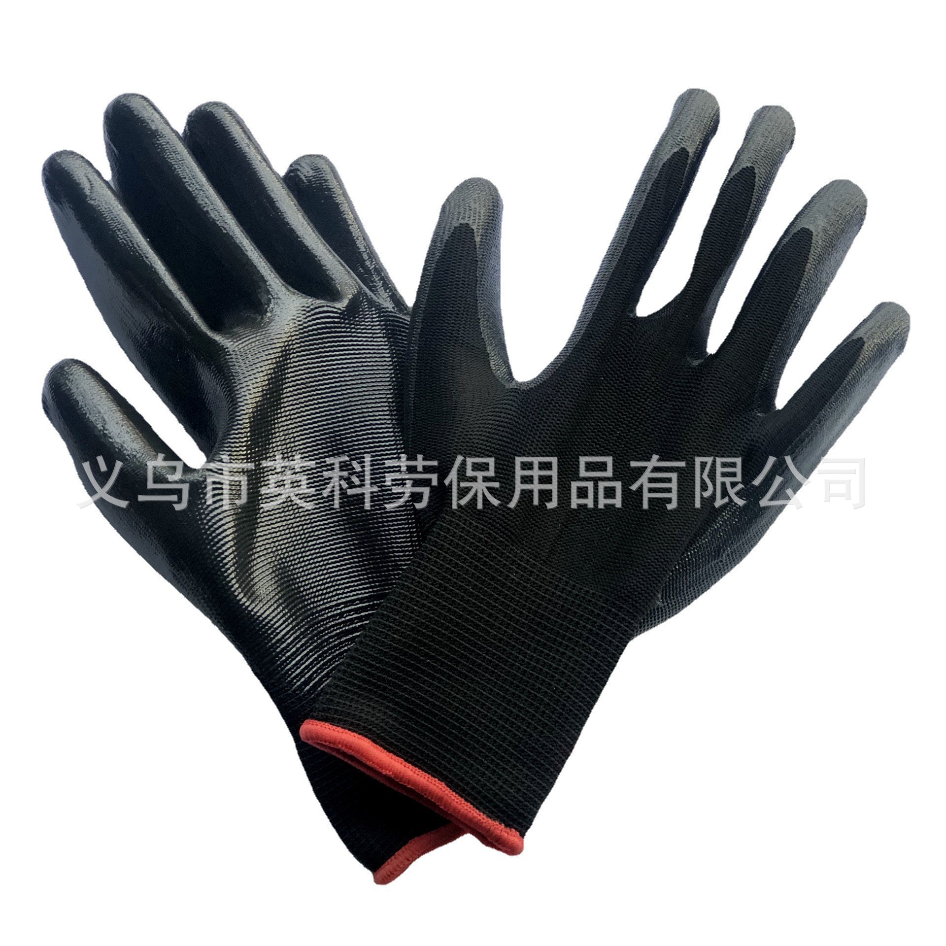 英科十三针丁腈手套 尼龙丁青挂胶耐磨耐油工业劳保手套