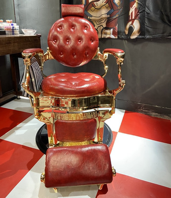 Peluquería de alta gama para hombres Silla de cabeza de aceite peluquería taburete especial peluquería elevación y caída corte de pelo afeitado reclinable