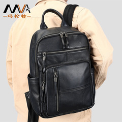 マーレット本革メンズリュック大容量15インチパソコンバッグ高级感レトロカジュアル旅行リュック男