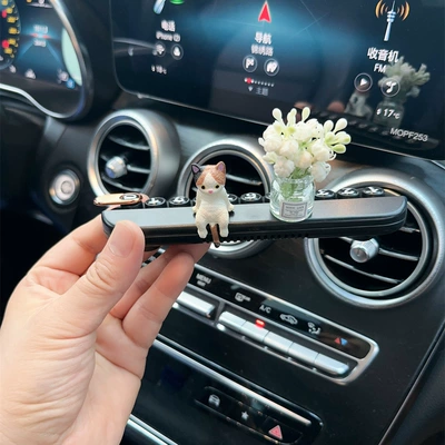 Nömrəli dayanma kartı Phone Number Plate Car Cute - sitting-cat-small-white-gypsophila-vase-black-aromatherapy-parking-sign
