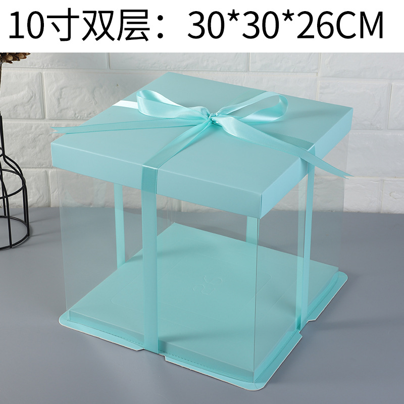 Cubierta de papel transparente caja de pastel caja de embalaje 6 6 6 6 8 8 10 + 12 pulgadas sola doble capa neta roja transparente cumpleaños caja de embalaje