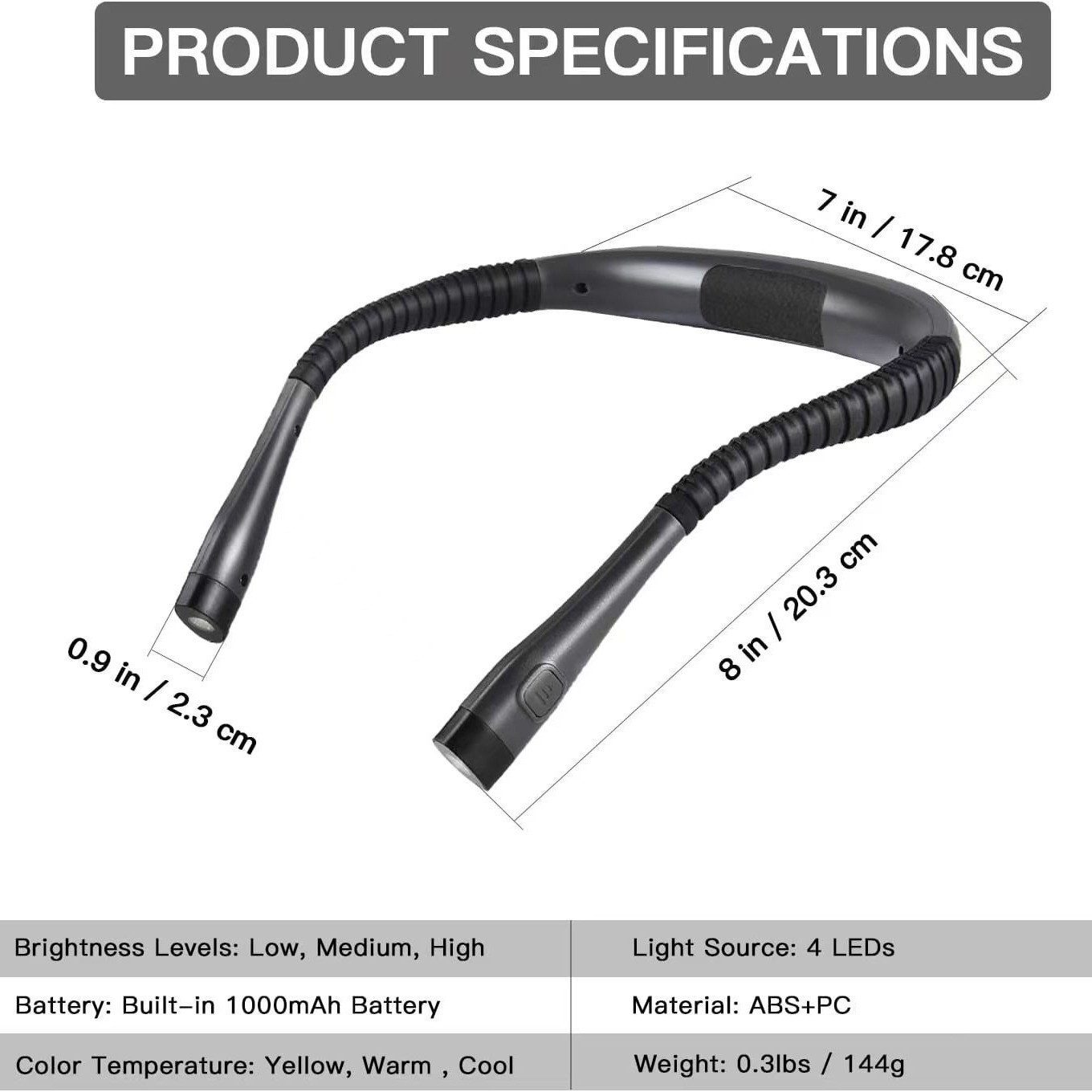 Lámpara de cuello LED para proteger los ojos nuevo usuario exterior ahorro de energía carga USB protección de la visión tricolor ajustable tipo de carga image 3