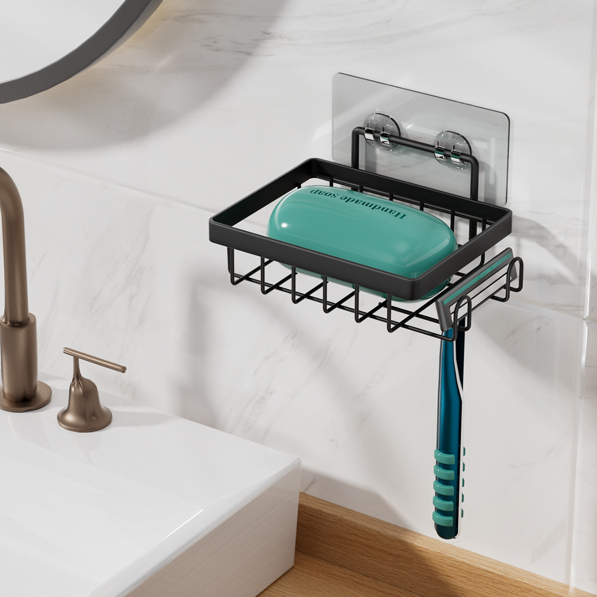 Jabonera de Acero Inoxidable, Estante de Almacenamiento para Baño, Jabonera de Doble Capa con Drenaje, Organizador con Diseño de Drenaje