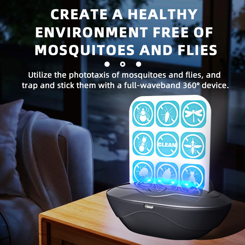 跨境新款粘捕式灭蚊灯防虫陷阱家用粘蚊灯带粘板飞虫果蝇捕捉器tm