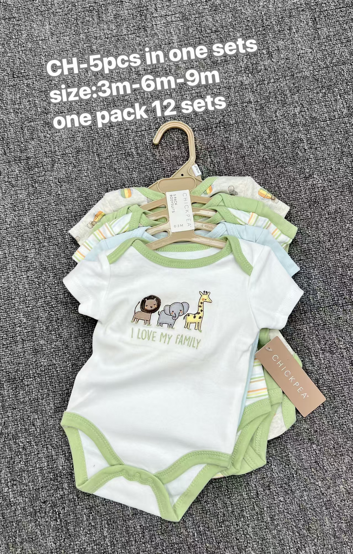 Body para Bebé Set de 5 Piezas de Algodón, Manga Corta, para Recién Nacidos image 11