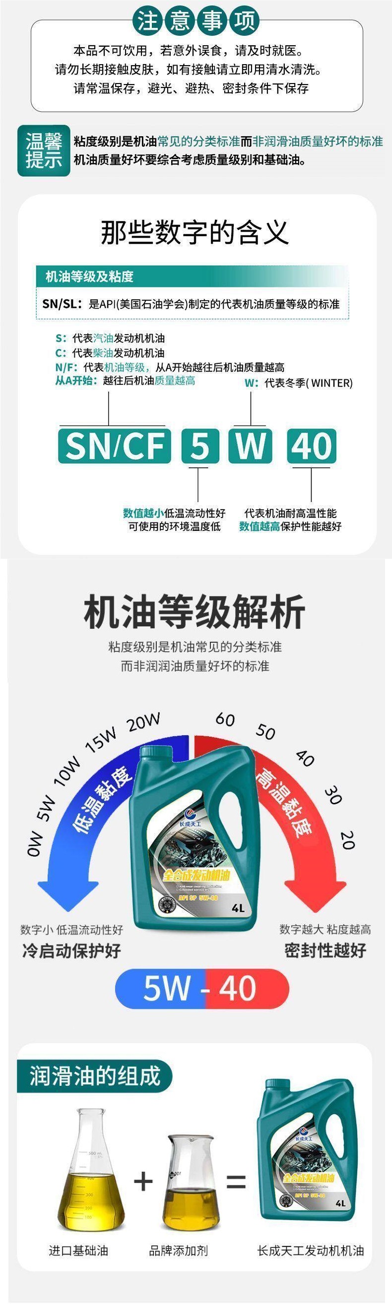 Changcheng TianGong Automotive Engine Oil Newly Upgraded Special Lubricant 5W-30/40SP Universal Engine Oil
