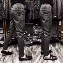 2025秋季高品质正版 视频款男士修身棉布黑色小脚西裤欧货现批发