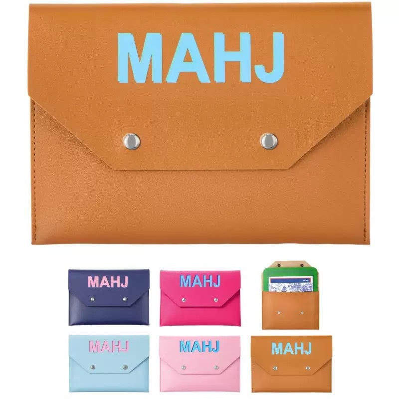 Cross-border popular card mahjong storage bag, MAHJ letter print chess and card accessory bag, game mahjong bag in stock