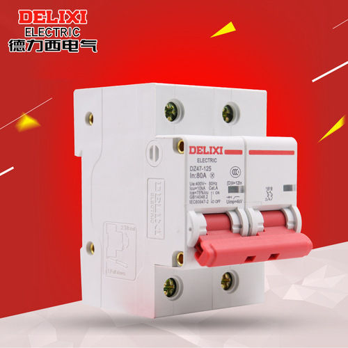 Delixi 100A air switch DZ47 single-phase 2P 80A air switch 125A high power small circuit breaker for home use