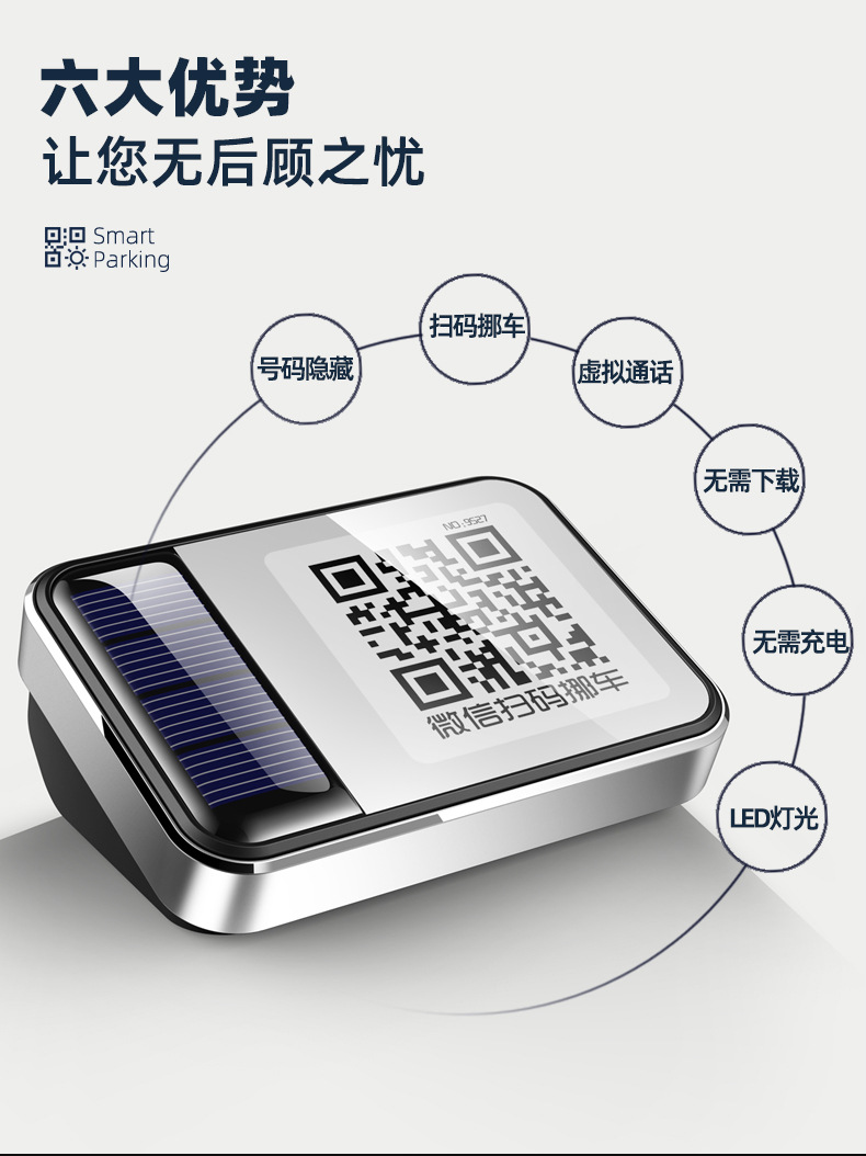 Car Parking Number Plate with Mobile Phone Number, Creative Decoration, Qr Code Scanning, Temporary Luminous High-End Parking Card