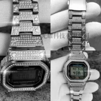 Подходит с кашиной DW5600/5610/GMW-B5000 модифицированные металлические часы с бриллиантовым корпусом