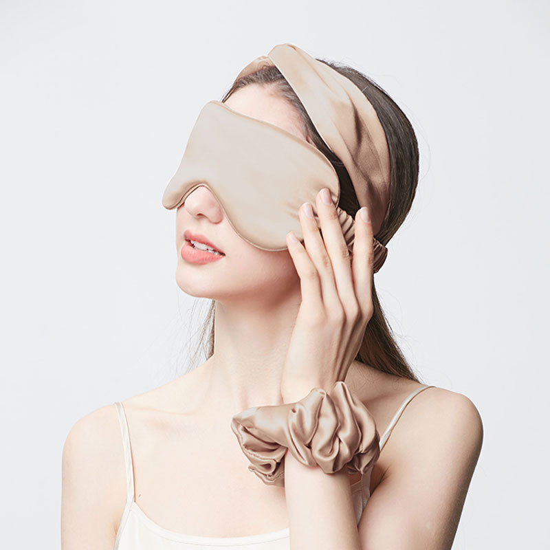100% シルク睡眠アイマスク髪輪19ムサンシルク純色厚い遮光目を押さないクロスボーダー卸売り|undefined