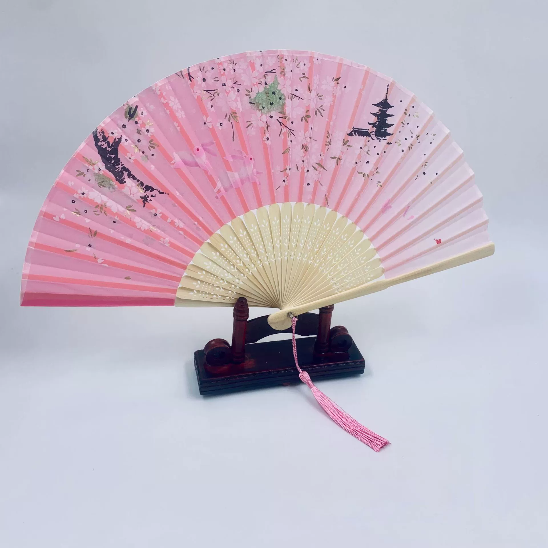 Folding Hand Fan Hanfu Style, Silk-screen Print, High-definition Patterns, Fine Workmanship