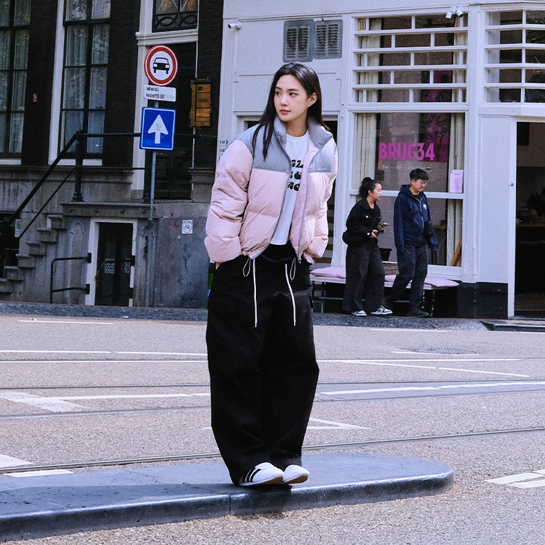 재고 2024 년 겨울 새 S * PELL DRAWSTRING 캐주얼 바지 스트레이트 튜브 틈새 DRAWSTRING 바지 어린이