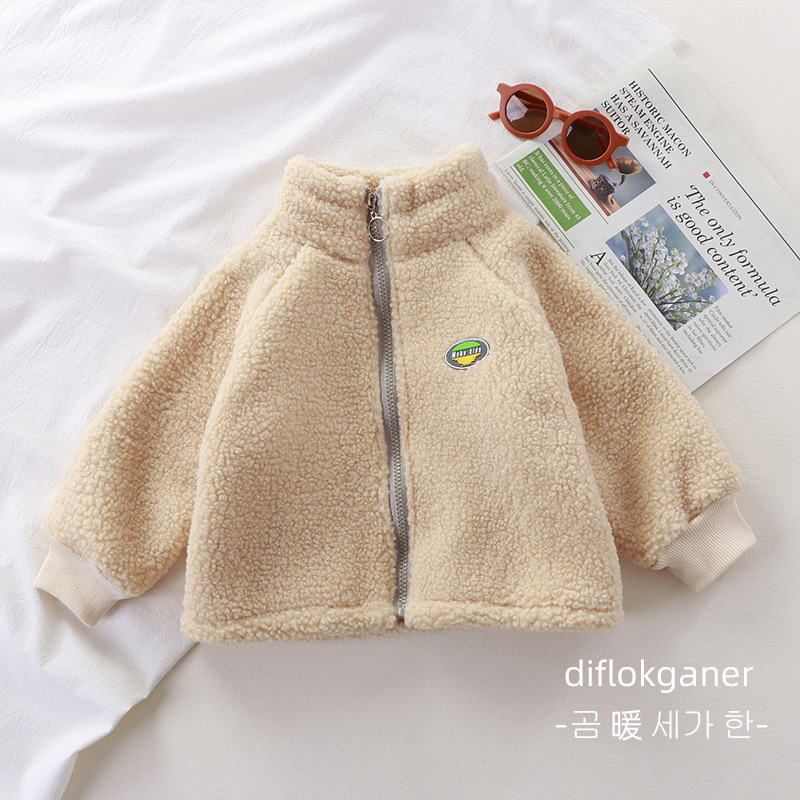 子供用ラムウールジャケットとベルベットジャケット、男の子と女の子用、秋冬の新しいスタイルのベビー|undefined