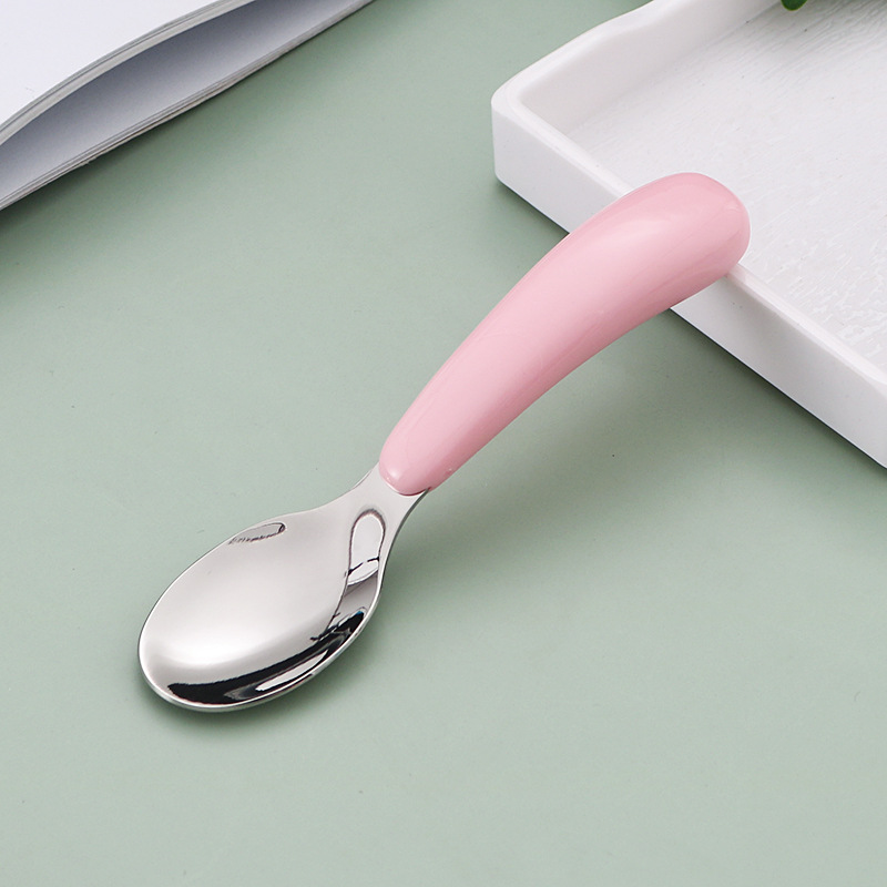 304 acero inoxidable niños cubiertos portátiles juegos de dibujos animados cuchara tenedor cuchara de entrenamiento para bebés cuchara tenedor casera