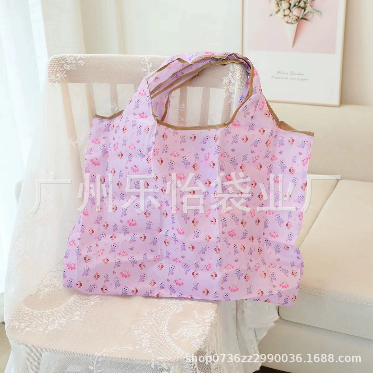 Folding cute cartoon big shopping bag