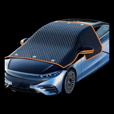Car Snow Shield Three-Window Cover Car snow shield - 6-magnetic-oxford-cloth-front-sunshade-side-window-shades-windproof-straps-orange-upgraded-version