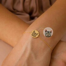 宠物照片diy个性手链s925银配饰跨境爆款钛钢小猫小狗照片手镯女