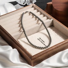 白姐姐同款施家大溪地珍珠项链轻奢高级黑色毛衣链百搭气质款项链