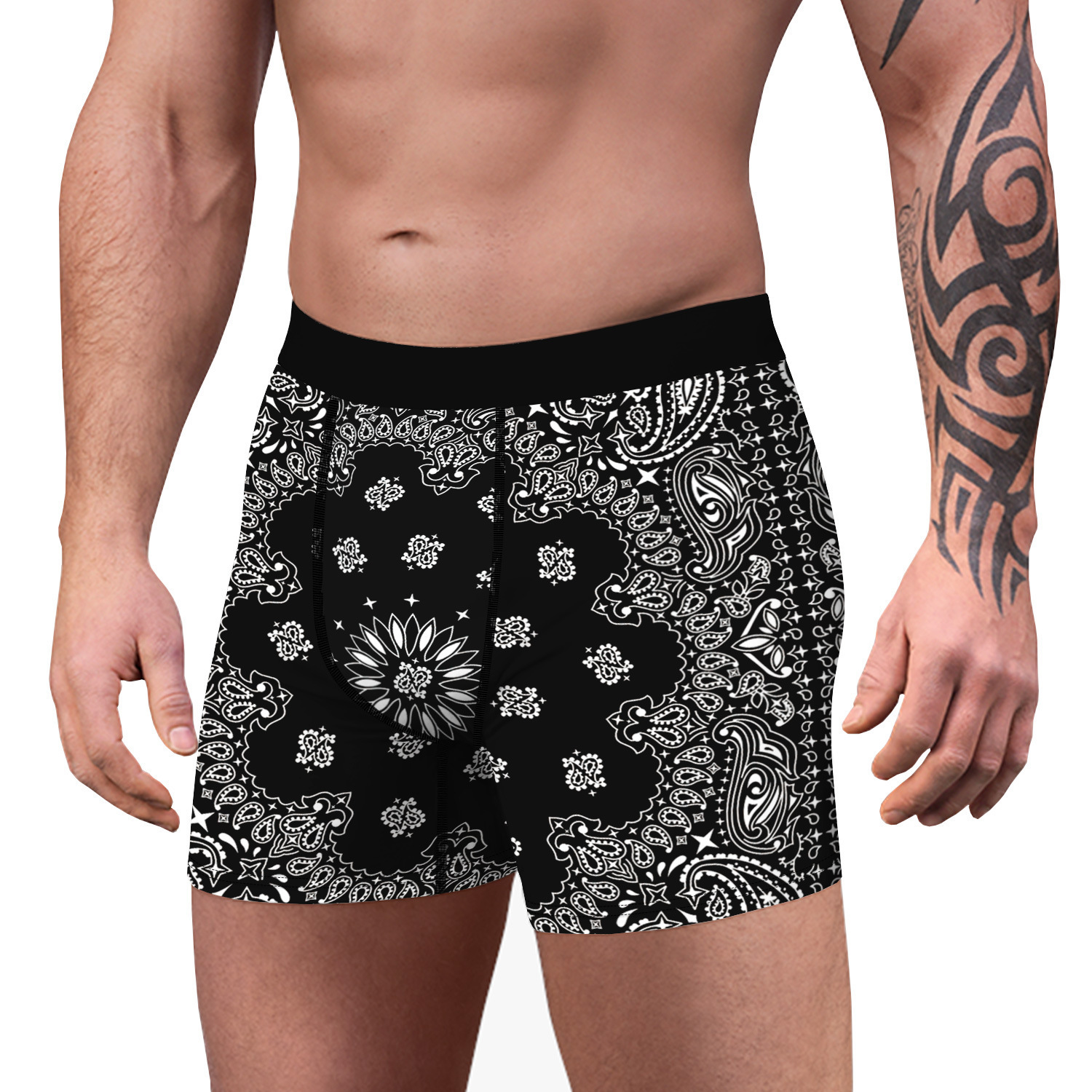 Intimo sexy da uomo con stampa digitale New Bite Finger Red Lip, leggings piatti comodi e traspiranti_voghion.com