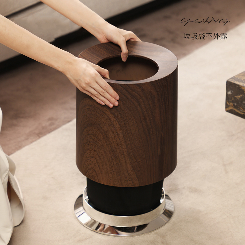 Basura de madera imitación, lujo ligero para el hogar, sala de estar, dormitorio, baño, hotel de estilo medieval, cubo sanitario comercial