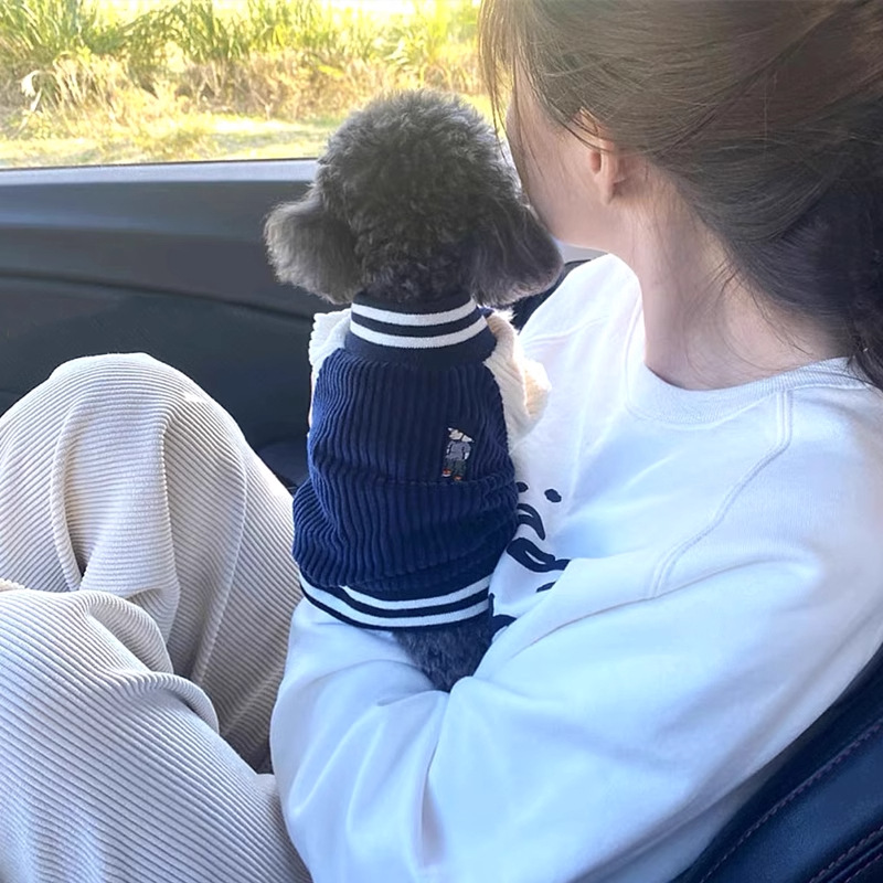 Otoño y invierno coreano con sombrero perro bordado de cordillera perro chaqueta de béisbol gato chaqueta de béisbol ropa de perro