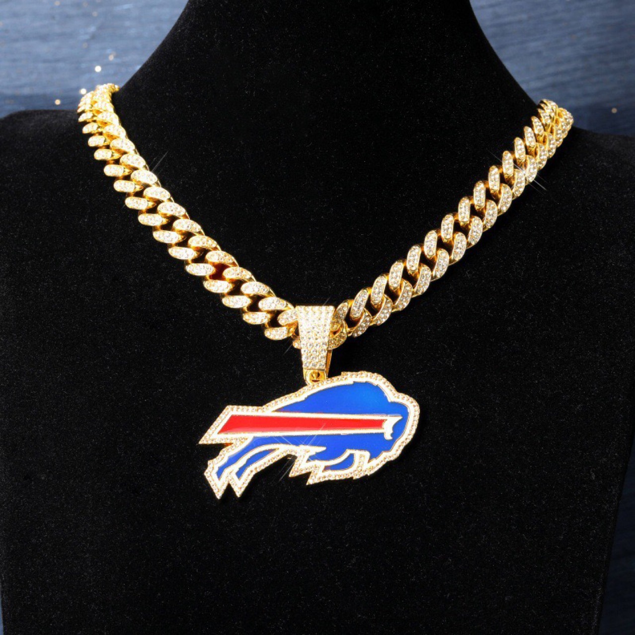Cross-Border New Fashion Stylish Jet Jets Football Team Necklace Men's Hip-Hop Cuban Chain Wholesale