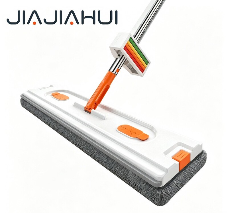 Rainbow Roller Mop with Flat Mop Head, 45 Models, 4 Cloths for Floor Cleaning, No Hand Washing Required