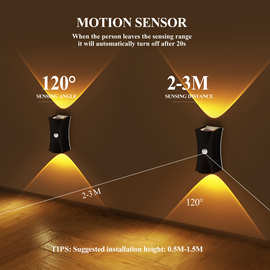 定制2025跨境新款充电壁灯卧室床头灯免接线过道走廊感应LED壁灯