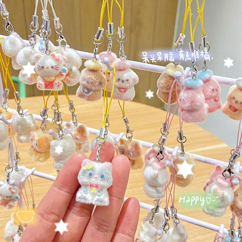 New Cartoon Cute 3D Plush Keychain Pendant (120 Pieces/Stand) Keychain Bag Charm