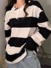A generation of fat UUS new pattern Versatile Panthers stripe POLO Sweater Easy jacket