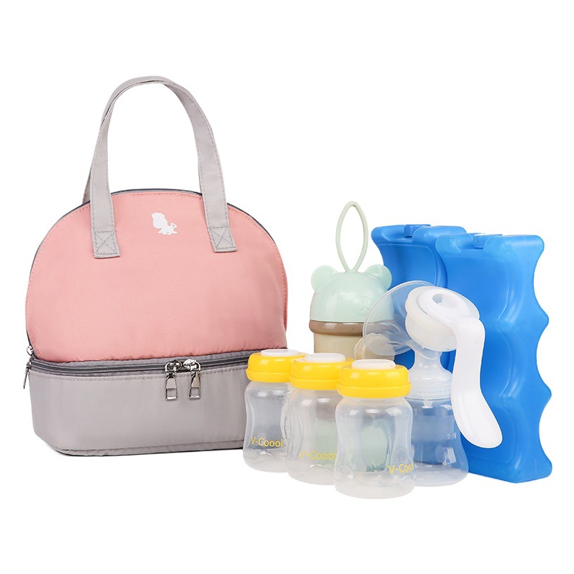2025 New Japanese Style Trendyy Multi-Functional Split Satchel Cosmetic Bag Large Capacity Insulated Lunch Box Lunch Bag