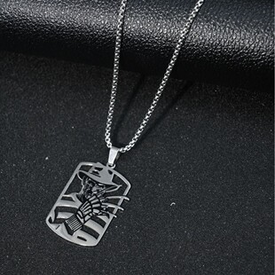 European and American Stylish Fashion Nightmare Alley Freddy Stainless Steel Necklace Street Versatile Necklace Hip-Hop Punk Necklace