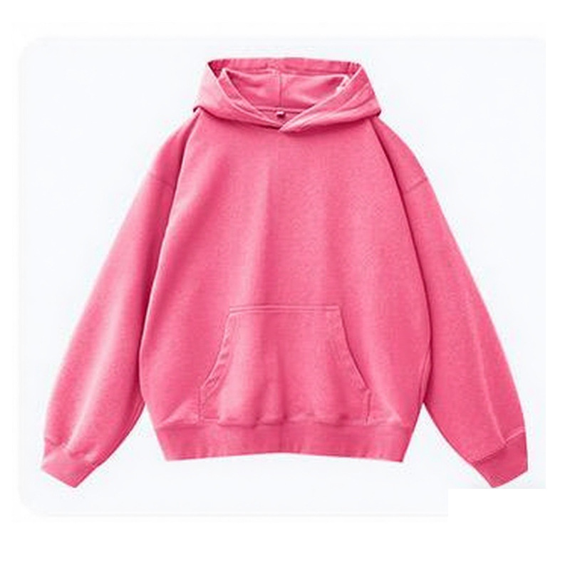 400g distressed brushed hoodie rose red