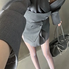 秋季新款气质西装连衣裙子洋气显瘦叠穿腰封两件套纯欲风女装
