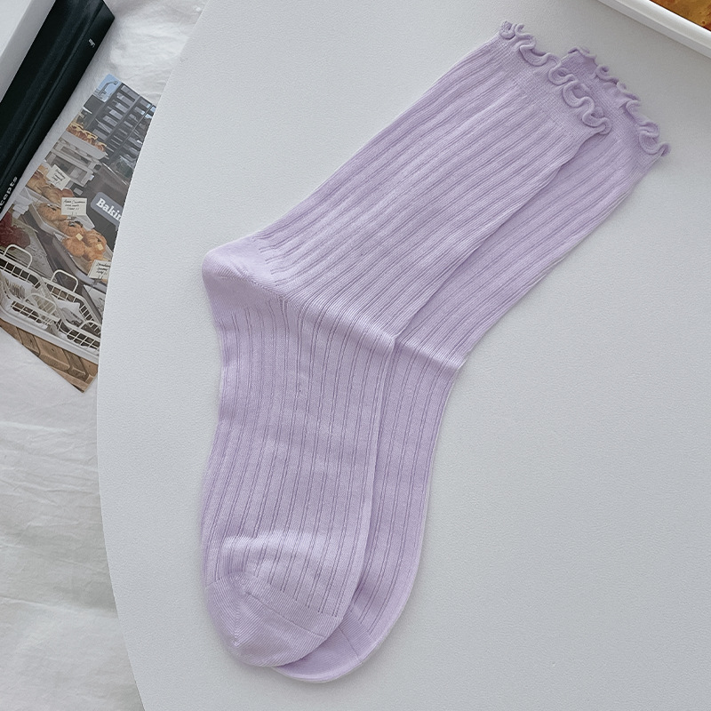 Calcetines de mujer de cordón de horta de verano calcetines de algodón delgados calcetines transpirables Zhuangyan al por mayor