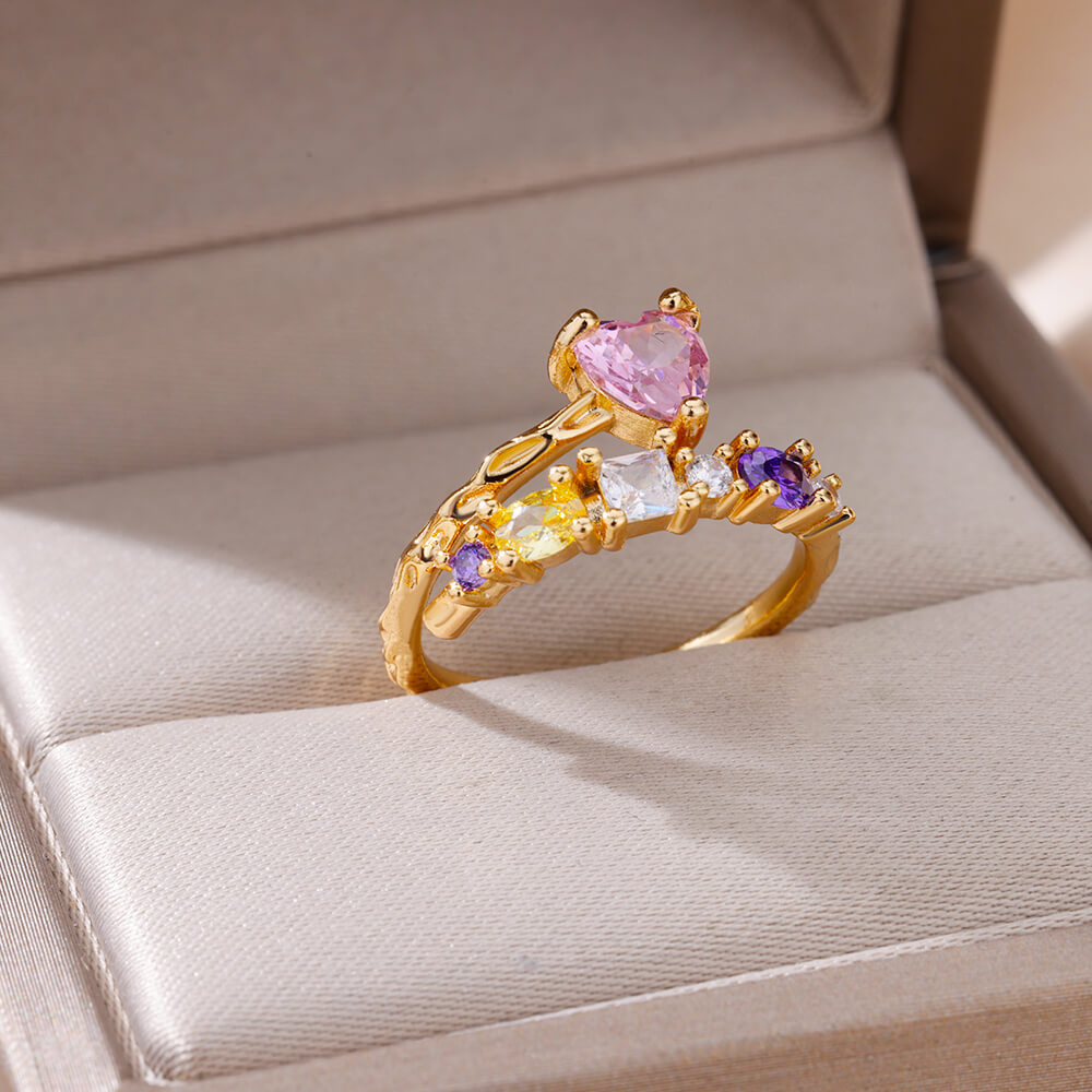 10g Weight Zircon Inlay Material Rings Classification Adjustable Ring Size 1 Piece Quantity Daily Occasion Copper Material Irregular, Heart Shape Pattern All Seasons Season Women's Gender Plating Design Elegant, Simple Style Style Wholesale Jewelry Elegant Simple Style Irregular Heart Shape Copper Zircon Plating Rings 无